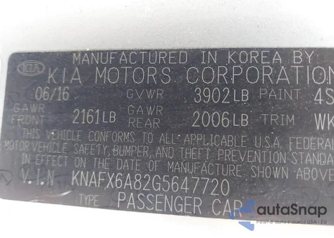 2016 Kia Forte Koup Ex z USA, uszkodzony, nr VIN KNAFX6A82G5647720